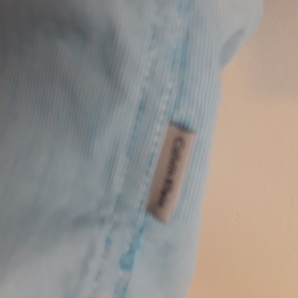 Calvin Klein men's blue striped button down shirt - Picture 6 of 7